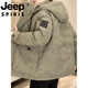 JEEP吉普国际品牌羽绒服男冬季2025新款加厚保暖连帽工装宽松休闲外套 砖红色 XL 建议120-140斤
