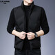 LiLang Shopping Mall Same Style Men's Lightweight Down Vest Autumn and Winter Warm Stand Collar Jacket Men's Vest Vest Sleeveless Down Black 099 M 170