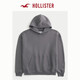 HOLLISTER Classic LOGO Warm Fleece Pullover Hooded Sweatshirt 26 Spring New Men's Clothing 322-6156 Gray XS (170/84A)