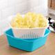 Camellia vegetable washing basket, drain basket, strainer, double-layer dual-purpose fruit and vegetable drain strainer, strainer basket, fruit plate, large and medium sizes available, blue, large size 1160