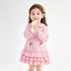 DEESHA Official Children's Clothing Girls Skirt Spring and Autumn New Style Girls Baby Toddlers Sweet Baby Doll Collar Long Sleeve Dress Soft Pink 110