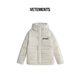 VETEMENTS classic 75D Nordic cotton large LOGO printed down jacket for men and women 90 white duck down winter jacket, chalk M