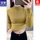 ROMON brand women's all-in-one velvet thickened bottoming sweater for women 26 autumn and winter new half turtleneck women's warm top black high quality quality assurance S recommended weight 90Jin Jin equals 0.5kg -105Jin Jin equals 0.5kg