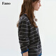 Fano studios Fan Luo Fano 100 sheep wool knitted cardigan spring new soft waxy skin-friendly lazy feeling contrast striped top gray stripes ready stock S