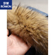 ROMON 90 white goose down raccoon dog large fur collar outdoor windproof fabric winter men's down jacket thickened warm jacket handsome blue M 170 126-140Jin Jin equals 0.5 kg