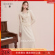 Sancai 2025 new winter knitted suit spliced sweater top skirt two-piece set M milk white L 165/88A