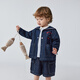 Minibala imitation denim jacket for boys and girls baby cotton cute nautical style outerwear spring 2026 denim dark blue 88301 110