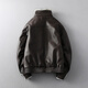 GENIUS international first-line brand fur integrated men's winter loose velvet thickened leather jacket short motorcycle jacket leather jacket for men black M 90-125Jin Jin is equal to 0.5 kg