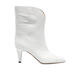 Isabel Marant women's short boots are comfortable, lightweight, non-slip, breathable, white stitching design, slip-on cowhide upper, commuting, white 36