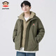 Paul Frank Japanese Retro Casual Down Jacket Men's 2026 Spring New Contrast Color Warm and Coldproof Versatile Fashion Top Khaki 85% White Duck Down M Recommended 100-120Jin Jin equals 0.5 kg