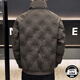 KBXNG Jinba Stand Collar Down Jacket Men's Winter New Casual Versatile Personalized Embossed Top Warm Thickened Jacket Brown M