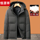 Hengyuanxiang dad down jacket winter jacket middle-aged dad 40 years old 50 middle-aged men short style winter thickened hooded grandpa gray M 170 suitable for 95-105 Jin Jin equals 0.5 kg