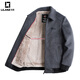 LILANZ Men's Thickened Lapel Sheep Wool Woolen Jacket 2025 New Casual Warm Jacket Middle-aged and Elderly Plush Men's Clothing Gray M