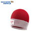 Skechers Skechers children's knitted hat red contrasting color anti-static comfortable protective warm hat for boys and girls L126K037 racing red/001W one size