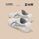 ZHR is a retro moral training shoe for women 2026 spring new style versatile soft sole comfortable white shoes casual sports shoes splicing women's shoes beige silver 40