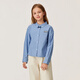 POLOWALK children's clothing girls long-sleeved shirt 2026 new long-sleeved shirt solid color sweet shirt big children B61W615E0011 blue 120