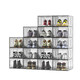 Thickened shoe box storage box magnetic hard plastic flip-top anti-oxidation and dust-proof transparent shoe box shoe rack sneaker cabinet, transparent white 20 pieces, independent back door, front opening double magnetic suction, can be installed under size 47, 34x27x18.5cm