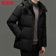 Hengyuanxiang Winter Casual Hooded Men's Thickened Warm Short Down Jacket Trendy Korean Men's Loose Winter Jacket White M 170