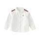 DAVE&BELLA children's shirt 2026 spring new college style boys' white shirt pure cotton children's top baby bottoming shirt off-white ready stock 120 cm (recommended height 110-120cm)
