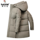 Woodpecker high-end men's down jacket mid-length hooded top large version winter new thickened warm casual jacket men's 2249 Shangqing 2XL 185