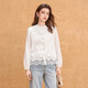 She pool lyocell lace shirt women's 2026 spring new light national style round neck long-sleeved shirt