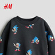 H&M2026 Spring New Children's Clothing Children's Boys' Sweaters and Shorts 2-piece Set 1321528 Gray/Sonic the Hedgehog 90 90/52 (1.5-2Y)