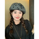 Xiaohongshu polka-dot beret hat for women in winter with big head circumference and face, small versatile newsboy hat, light brown M, suitable for head circumference 54c-58cm