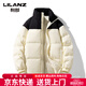 LILANZ 90 White Duck Down Short Down Jacket Thickened Stand-up Collar Lightweight Warm Couple Loose Bread Down Jacket Black L