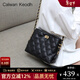 CALWAN KEODH bag women's bag new leather chain crossbody bag large capacity light luxury high-end birthday and New Year gift for girlfriend black brand fashion versatile rhombus bag