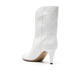 Isabel Marant women's short boots are comfortable, lightweight, non-slip, breathable, white stitching design, slip-on cowhide upper, commuting, white 36