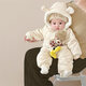 Disney Newborn Baby Autumn and Winter Jumpsuit Baby Outing Clothes Wing Jacket Padded Jacket Winter Plush Suit Apricot 66cm