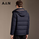 Antonio Heavy Down Light Luxury Business Hooded Down Jacket Men's Short 25 Winter Middle-aged Thickened Down Jacket Navy M/48 170/88A