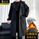 Woodpecker windbreaker men's cotton thickened coat mid-length autumn and winter trendy versatile Korean handsome casual coat for men F994 black (cotton) XL recommended 140-150Jin Jin equals 0.5 kg