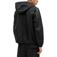 COACH SS24 solid color hooded zipper long-sleeved leather jacket men's black black 2XL