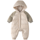 Disney (Disney) baby winter jumpsuit, baby thickened down jacket, outdoor clothing, rompers, children's white duck down warm hooded jacket, gray green, color-blocked down jacket one-piece 36cm 80