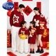 Disney (Disney) New Year parent-child clothing 2026 new New Year clothing for a family of three or four, festive family portrait and New Year red knitted sweater, red for men and women (double stars welcome good luck soon) 80 children's size 80