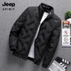 JEEP SPIRIT Winter Men's Light Regular Down Jacket 2025 New Stand Collar Warm Windproof Jacket Men's Commuting Versatile Black M Recommended 95-120Jin Jin is equal to 0.5 kg