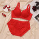 LangSha (LangSha) zodiac year underwear for women red for the Year of the Horse, small breasts push-up, sexy rimless wedding bridal bra set, burgundy - single piece - small breasts push-up 3CM M 70/32 (AB cup)