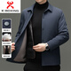 KBXNG Jinba light luxury men's goose down jacket lapel casual jacket middle-aged business trend removable down jacket to keep warm gray L 175