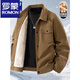 ROMON 2025 new corduroy jacket men's velvet thickened casual top autumn and winter warm lamb velvet jacket brown plus velvet 2XL