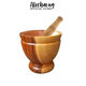 Banna Dai wooden pounding bucket, commercial cold chicken feet, yellow wooden mortar, medicine jar, pounding bowl, garlic jar, household masher, yellow wooden mortar-No. 9+ stick