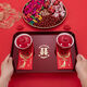 Pupan Plastic Burgundy Wedding Tray Wedding Tea Tray Wedding Tray Candy Bride Wedding Toast Toast Tea Tray Hotel For Big Day Discs 2 pcs