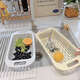 Fantasy retractable drain basket, vegetable basin, dish rack, kitchen fruit plate, sink, sink rack, water filter basket, family bucket, first snow white, modern gray peacock blue, 3 pieces in total, freely retractable
