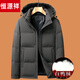 Hengyuanxiang dad down jacket winter jacket middle-aged dad 40 years old 50 middle-aged men short style winter thickened hooded grandpa gray M 170 suitable for 95-105 Jin Jin equals 0.5 kg