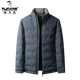 Woodpecker stand collar short down jacket men's winter 90% white duck down business casual warm thin thickened top jacket YR23292 black M