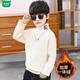 Wooden house children's clothing children's sweater all-in-one velvet turtleneck boys' sweater plus velvet thickened winter new medium and large children's bottoming shirt trendy black 100 recommended height 90-100