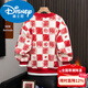 Disney boys' red sweatshirt autumn and winter new style children's natal plus velvet Year of the Horse New Year winter thickened New Year's greetings suit New Year cotton coat red plus velvet thickened version 130 cm