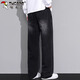 Woodpecker (TUCANO) jeans men's spring and summer loose casual scimitar pants men's trendy straight wide-leg trousers black M