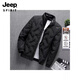 JEEP SPIRIT Winter Men's Light Regular Down Jacket 2025 New Stand Collar Warm Windproof Jacket Men's Commuting Versatile Black M Recommended 95-120Jin Jin is equal to 0.5 kg