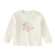 DAVE&BELLA girls long-sleeved T-shirt 2026 new spring style children's bottoming shirt pure cotton baby girl tops children's clothes off-white ready stock 73 cm (recommended height 66-73cm)